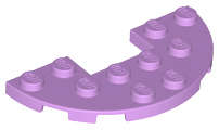 Lego (N) ~ Plate Round Half 3 x 6 with 1 x 2 Cutout ~ [Medium Lavender]