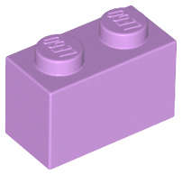Lego (N) ~ Brick 1 x 2 ~ [Medium Lavender]