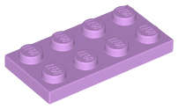 Lego (N) ~ Plate 2 x 4 ~ [Medium Lavender]