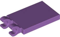 Lego (N) ~ Tile Modified 2 x 3 with 2 Open O Clips ~ [Medium Lavender]