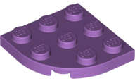Lego (N) ~ Plate Round Corner 3 x 3 ~ [Medium Lavender]