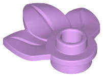 Lego (N) ~ Plant Plate Round 1 x 1 with 3 Leaves ~ [Medium Lavender]
