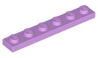 Lego (N) ~ Plate 1 x 6 ~ [Medium Lavender]