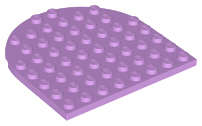 Lego (N) ~ Plate Round 8 x 8 Rounded End ~ [Medium Lavender]