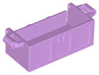 Lego (N) ~ Container Treasure Chest Bottom with Slots in Back ~ [Medium Lavender]