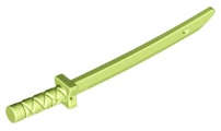 Lego (U) ~ Minifigure Weapon Sword Shamshir / Katana (Square Guard) with Capped ~ [Yellowish Green]