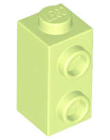 Lego (N) ~ Brick Modified 1 x 1 x 1 2/3 with Studs on Side ~ [Yellowish Green]
