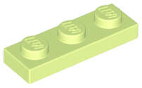 Lego (N) ~ Plate 1 x 3 ~ [Yellowish Green]