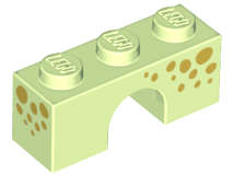 Lego (U) ~ Arch 1 x 3 with Gold Spots on Three Sides Pattern ~ [Yellowish Green]