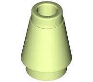 Lego (N) ~ Cone 1 x 1 with Top Groove ~ [Yellowish Green]