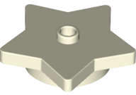 Lego (N) ~ Plate Round 4 x 4 x 2/3 with Star and Open Stud ~ [Glow In Dark White]