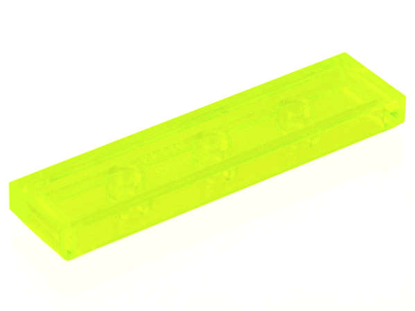Lego Used - Tile 1 x 4~ [Trans-Neon Green]