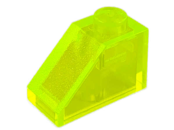 Lego Used - Slope 45 2 x 1~ [Trans-Neon Green]