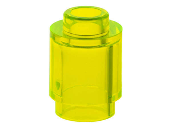 Lego (N) ~ Brick Round 1 x 1 ~ [Trans-Neon Green]