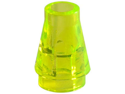 Lego (U) ~ Cone 1 x 1 ~ [Trans-Neon Green]