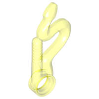 Lego (U) ~ Minifigure Weapon Whip Bent with Snake Head and Pin Hole ~ [Trans-Neon Green]