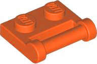Lego (N) ~ Plate Modified 1 x 2 with Bar Handle on Side - Closed Ends ~ [Reddish Orange]