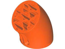 Lego (N) ~ Brick Round 3 x 3 D. 45 degrees Elbow with Axle Holes ~ [Reddish Orange]