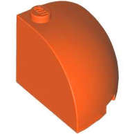 Lego (N) ~ Brick Round Corner 3 x 3 x 2 Dome Top ~ [Reddish Orange]