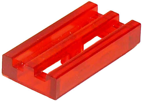 Lego (N) ~ Tile Modified 1 x 2 Grille with Bottom Groove ~ [Trans-Red]