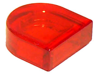 Lego (N) ~ Tile Round 1 x 1 Half Circle Extended ~ [Trans-Red]