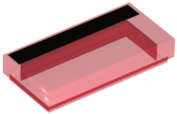 Lego (N) ~ Tile 1 x 2 with Black Stripe Pattern ~ [Trans-Red]