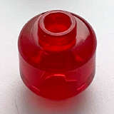 Lego (N) ~ Minifigure Head (Plain) ~ [Trans-Red]