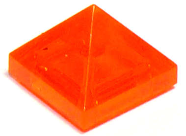 Lego (N) ~ Slope 45 1 x 1 x 2/3 Quadruple Convex Pyramid ~ [Trans-Neon Orange]