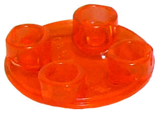 Lego (N) ~ Plate Round 2 x 2 with Rounded Bottom (Boat Stud) ~ [Trans-Neon Orange]