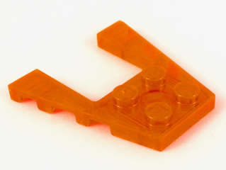 Lego (N) ~ Wedge Plate 4 x 4 ~ [Trans-Neon Orange]