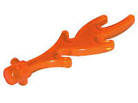 Lego Used - Wave Rounded Straight with Bar End and Small Pins (Castle Dragon F~ [Trans-Neon Orange]