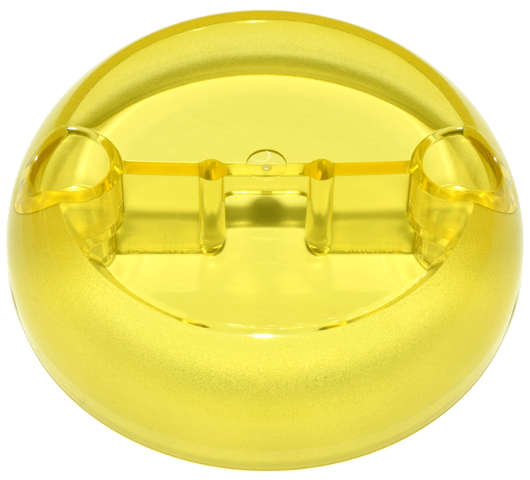 Lego (N) ~ Cylinder Hemisphere 7 x 7 Flat (Pod Half) with 2 Pin Holes ~ [Trans-Yellow]