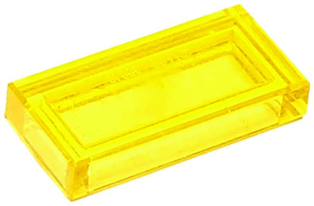 Lego (N) ~ Tile 1 x 2 ~ [Trans-Yellow]