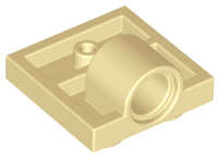 Lego (N) ~ Plate Modified 2 x 2 with Pin Hole - Full Cross Support Underneath ~ [Tan]