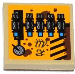 Lego (U) ~ Tile Modified 2 x 2 Inverted with Grille Alien Characters Rust Knob and Mechanic ~ [Tan]