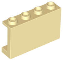 Lego (N) ~ Panel 1 x 4 x 2 with Side Supports - Hollow Studs ~ [Tan]
