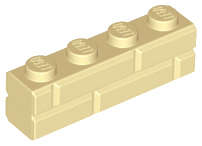 Lego (N) ~ Brick Modified 1 x 4 with Masonry Profile ~ [Tan]