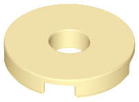 Lego (N) ~ Tile Round 2 x 2 with Hole ~ [Tan]