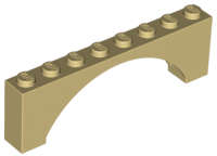 Lego (N) ~ Arch 1 x 8 x 2 Raised ~ [Tan]