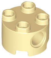 Lego (N) ~ Brick Round 2 x 2 with Pin Holes ~ [Tan]