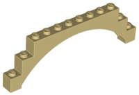 Lego (N) ~ Arch 1 x 12 x 3 Raised Arch with 5 Cross Supports ~ [Tan]