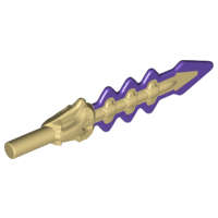 Lego NEW - Minifigure Weapon Sword Serrated with Snake Skull Hilt and Dark PurpleBlade Patt~ [Tan]