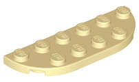 Lego (N) ~ Plate Round Corner 2 x 6 Double ~ [Tan]