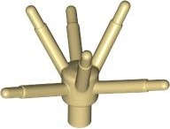 Lego (N) ~ Plant Flower Stem with Bar and 6 Stems ~ [Tan]