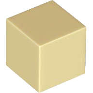 Lego (N) ~ Minifigure Head Modified Cube ~ [Tan]