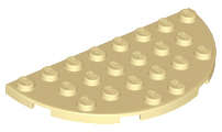 Lego (N) ~ Plate Round Half 4 x 8 ~ [Tan]