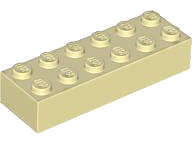 Lego (N) ~ Brick 2 x 6 ~ [Tan]