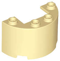 Lego (N) ~ Cylinder Half 2 x 4 x 2 with 1 x 2 Cutout ~ [Tan]