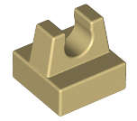 Lego (U) ~ Tile Modified 1 x 1 with Clip ~ [Tan]