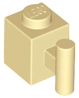 Lego (N) ~ Brick Modified 1 x 1 with Bar Handle ~ [Tan]